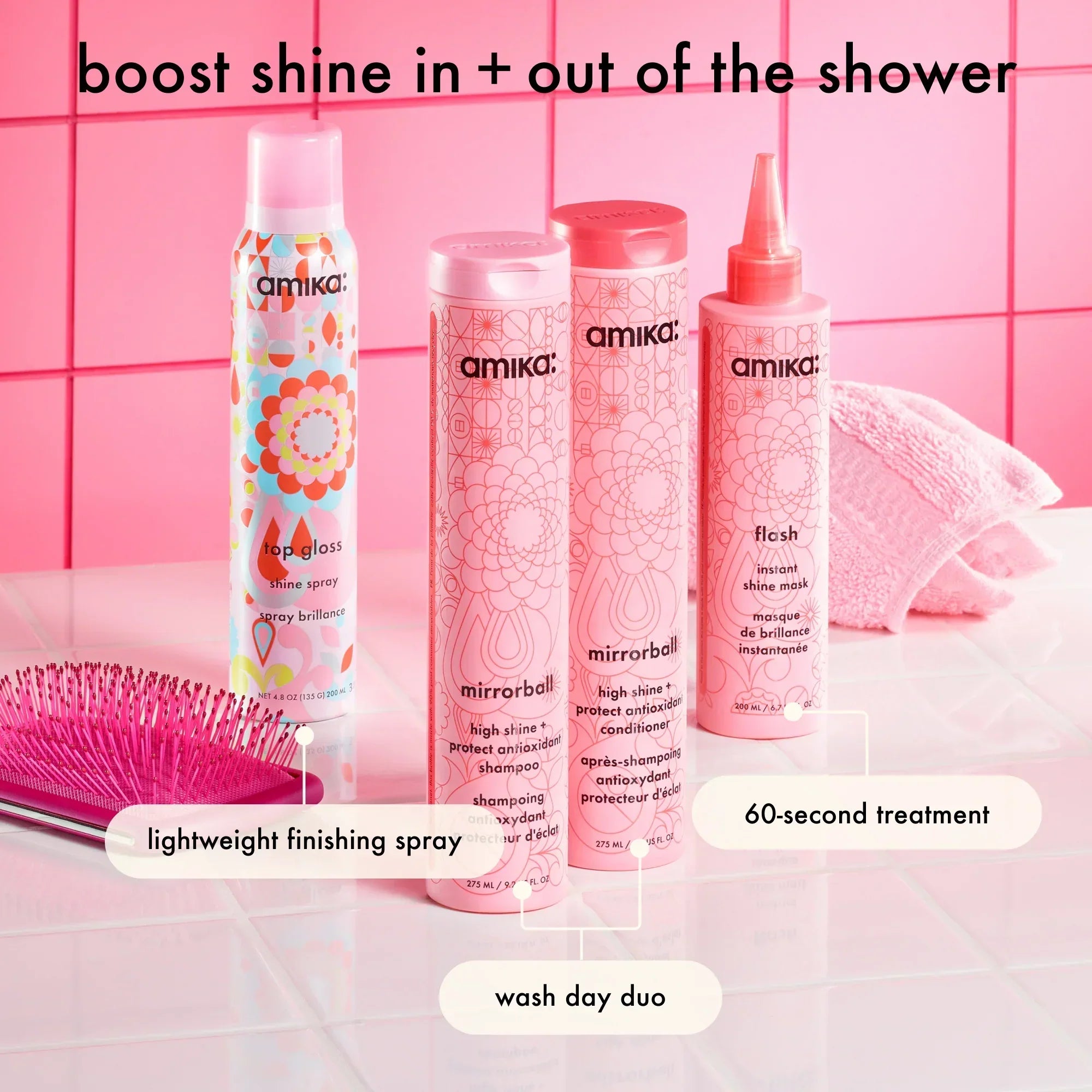 mirrorball high shine + protect antioxidant shampoo - 9.2 oz / 275 ml