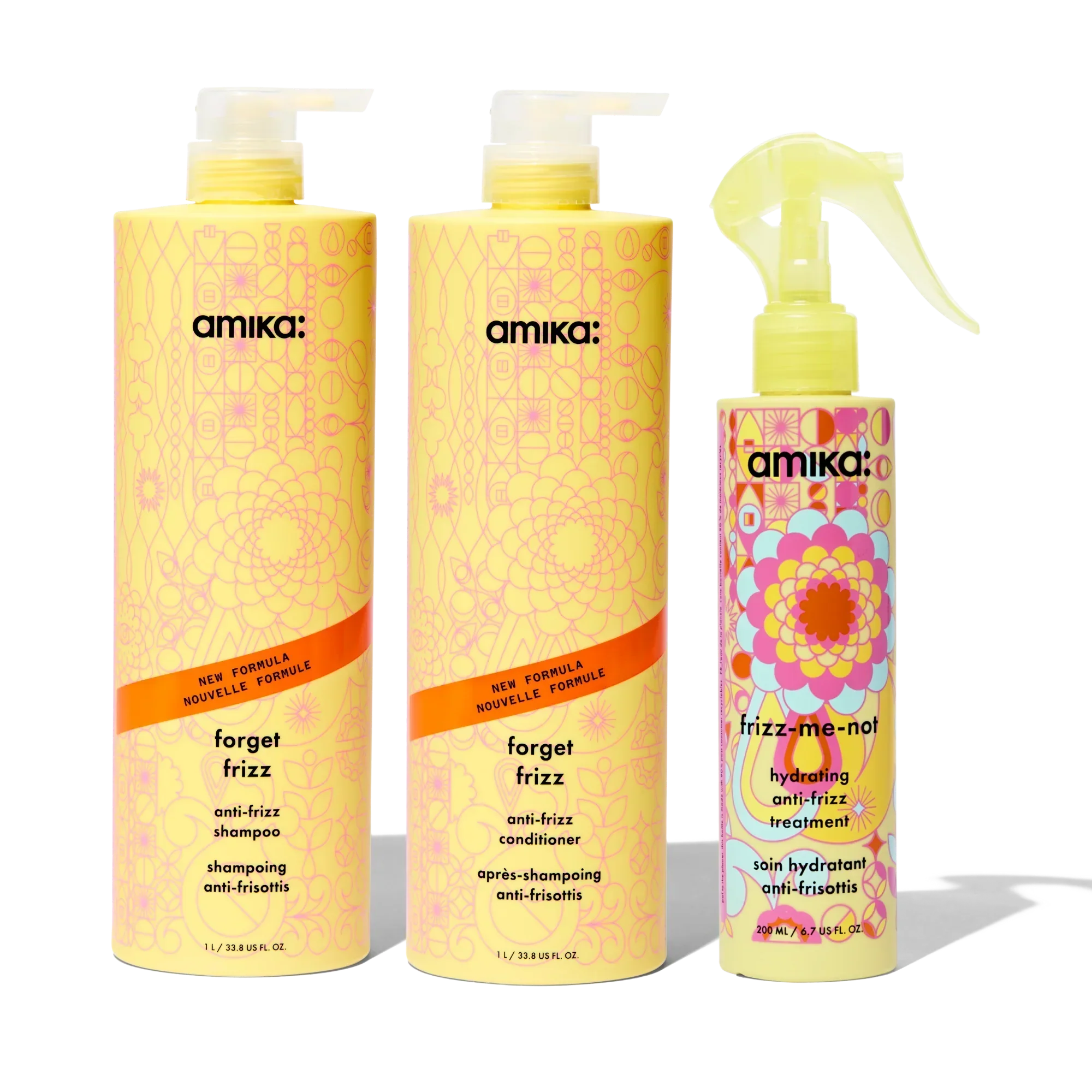 super-sized frizz fighters set anti-frizz shampoo, conditioner + treatment