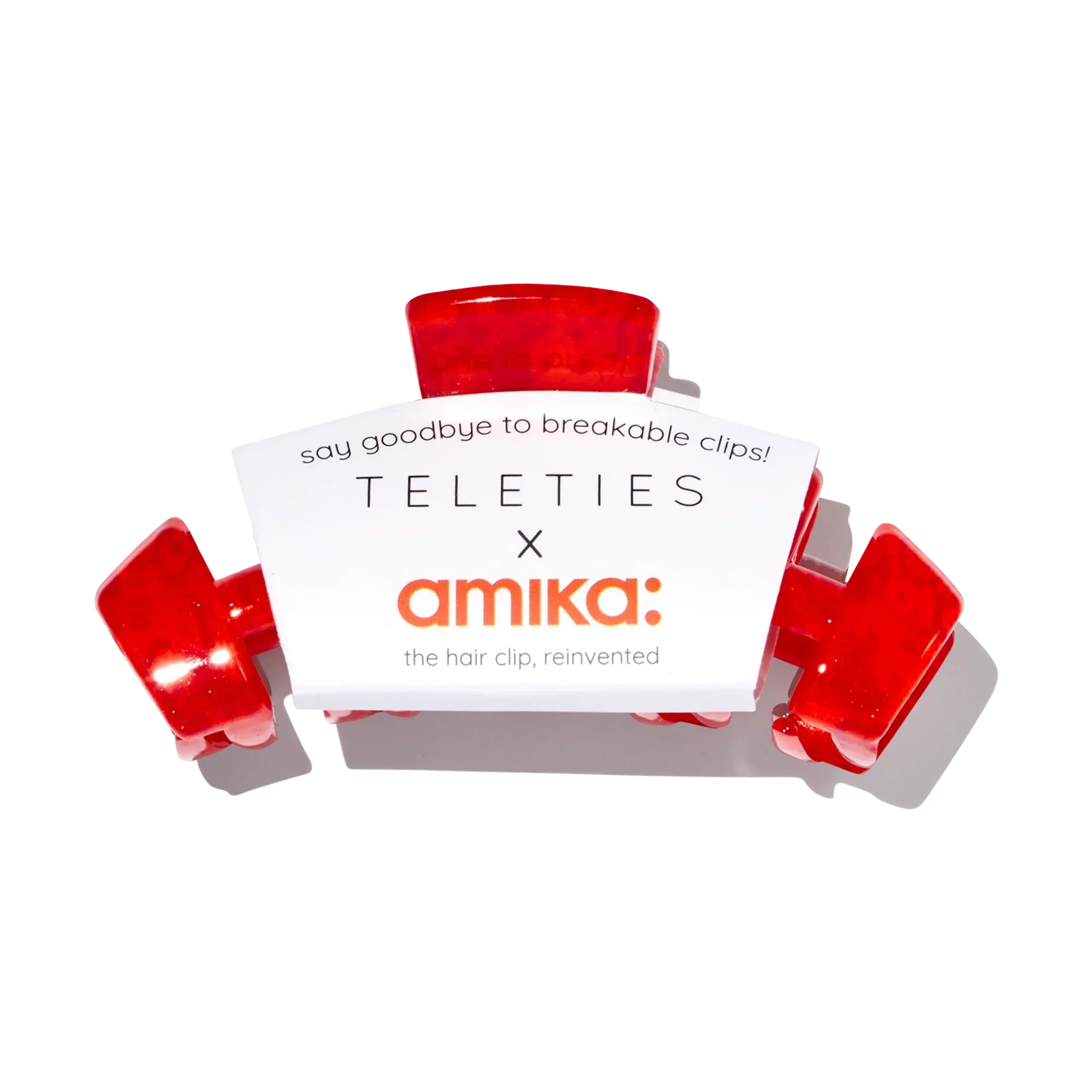 amika x TELETIES necessities set 3 pc hair ties, clip, essentials bag + perk up plus