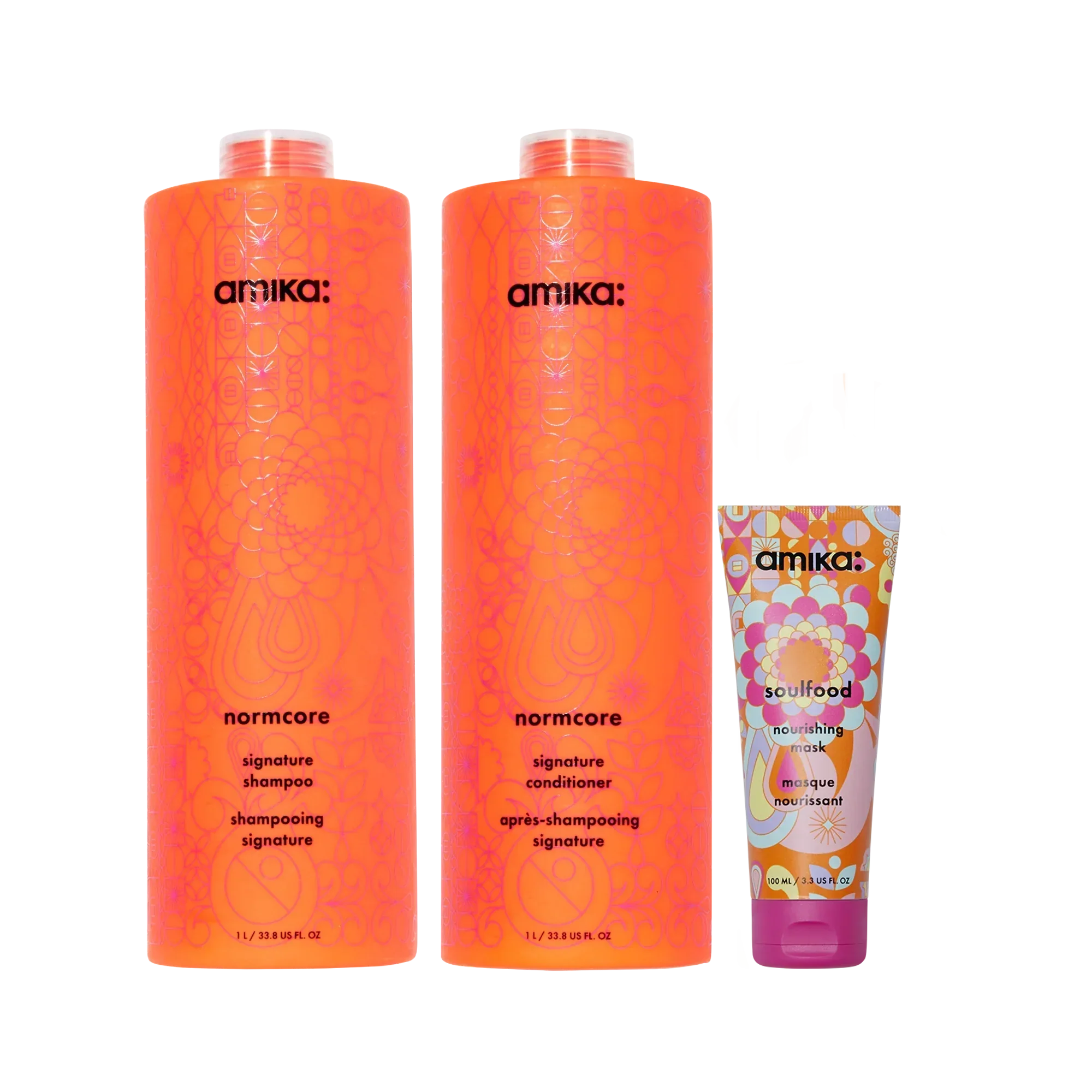 super-sized signature set normcore shampoo and conditioner + soulfood mask
