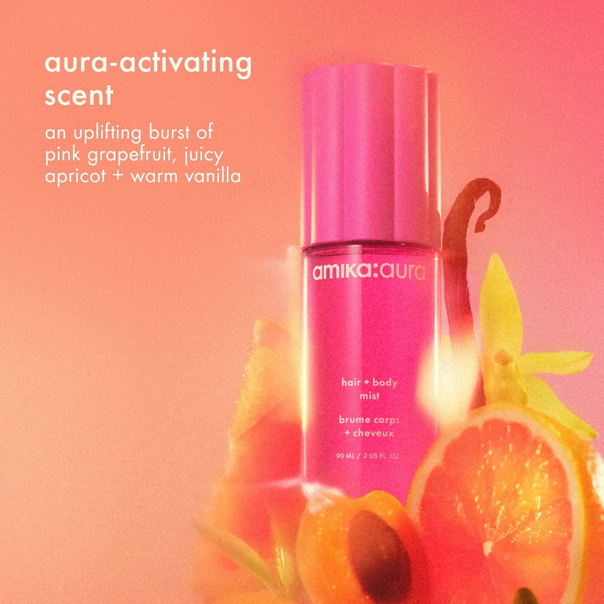 for strands + skin set amika:aura hair + body mist + hand wash